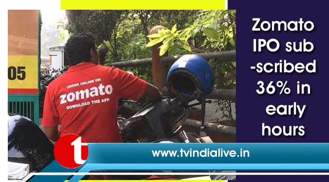 Zomato IPO subscribed 36% in early hours