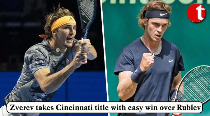 Zverev takes Cincinnati title with easy win over Rublev