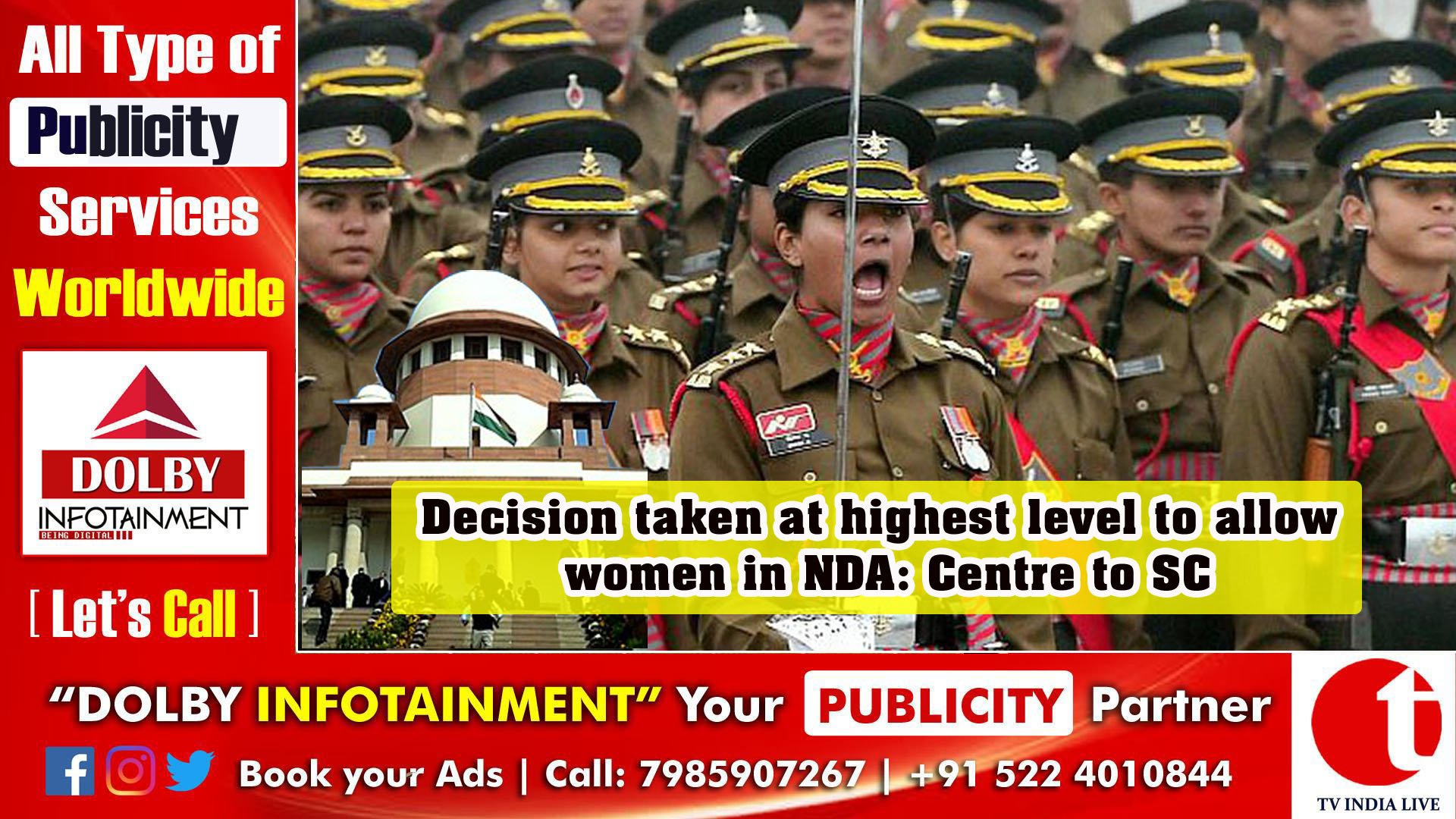 Decision taken at highest level to allow women in NDA: Centre to SC