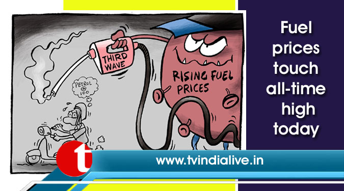 Fuel prices touch all-time high today