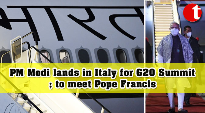 PM Modi lands in Italy for G20 Summit; to meet Pope Francis