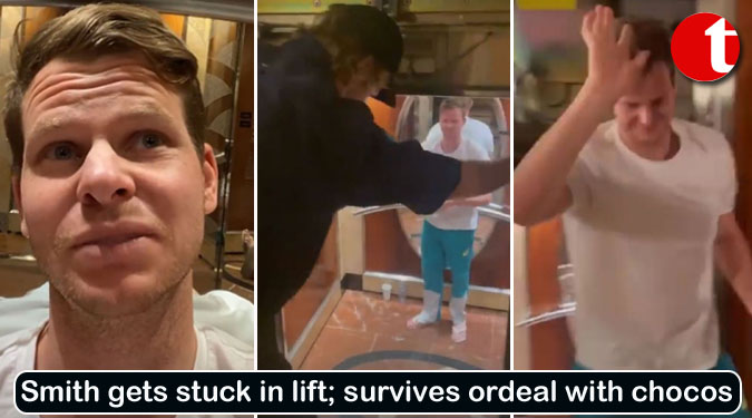 Smith gets stuck in lift; survives ordeal with chocos