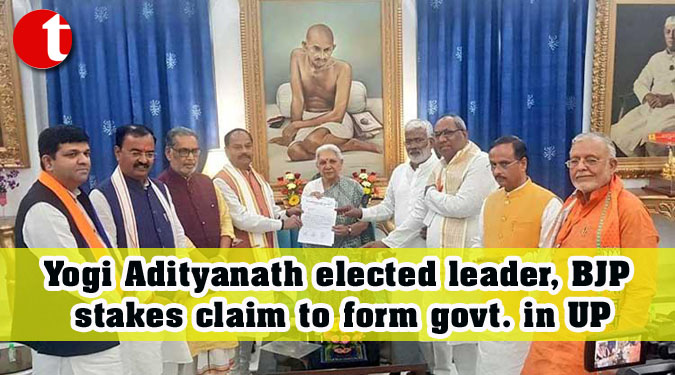 Yogi Adityanath elected leader, BJP stakes claim to form govt. in UP