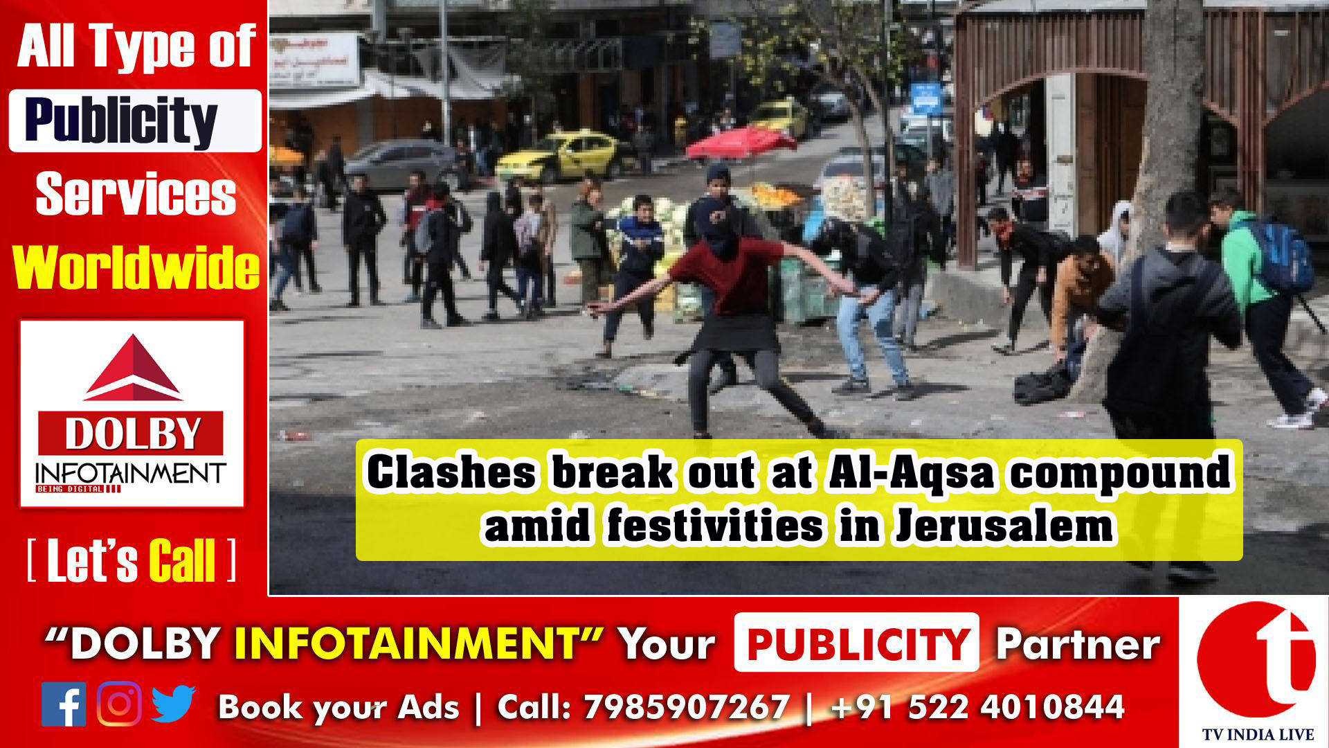 Clashes break out at Al-Aqsa compound amid festivities in Jerusalem