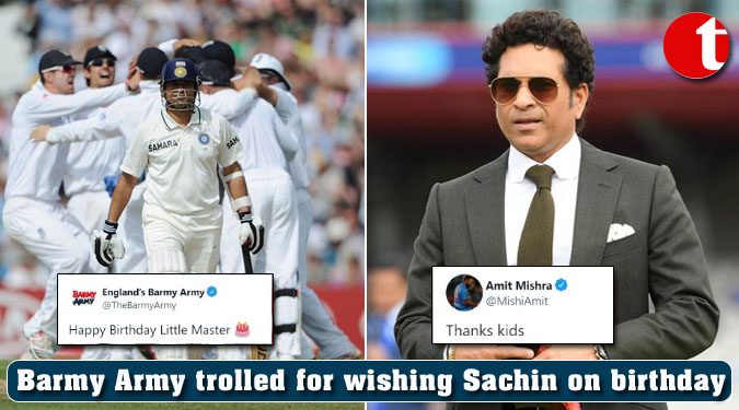 Barmy Army trolled for wishing Sachin on birthday