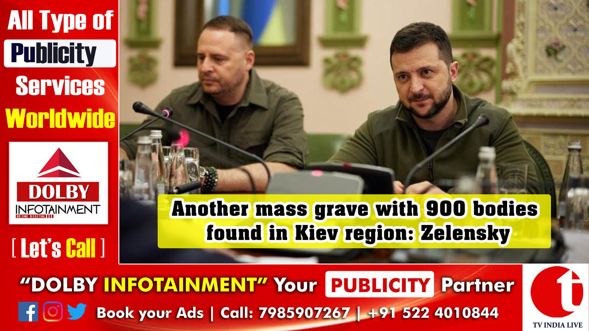 Another mass grave with 900 bodies found in Kiev region: Zelensky
