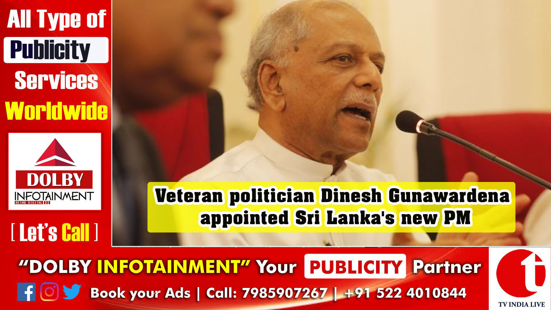 Veteran politician Dinesh Gunawardena appointed Sri Lanka's new PM