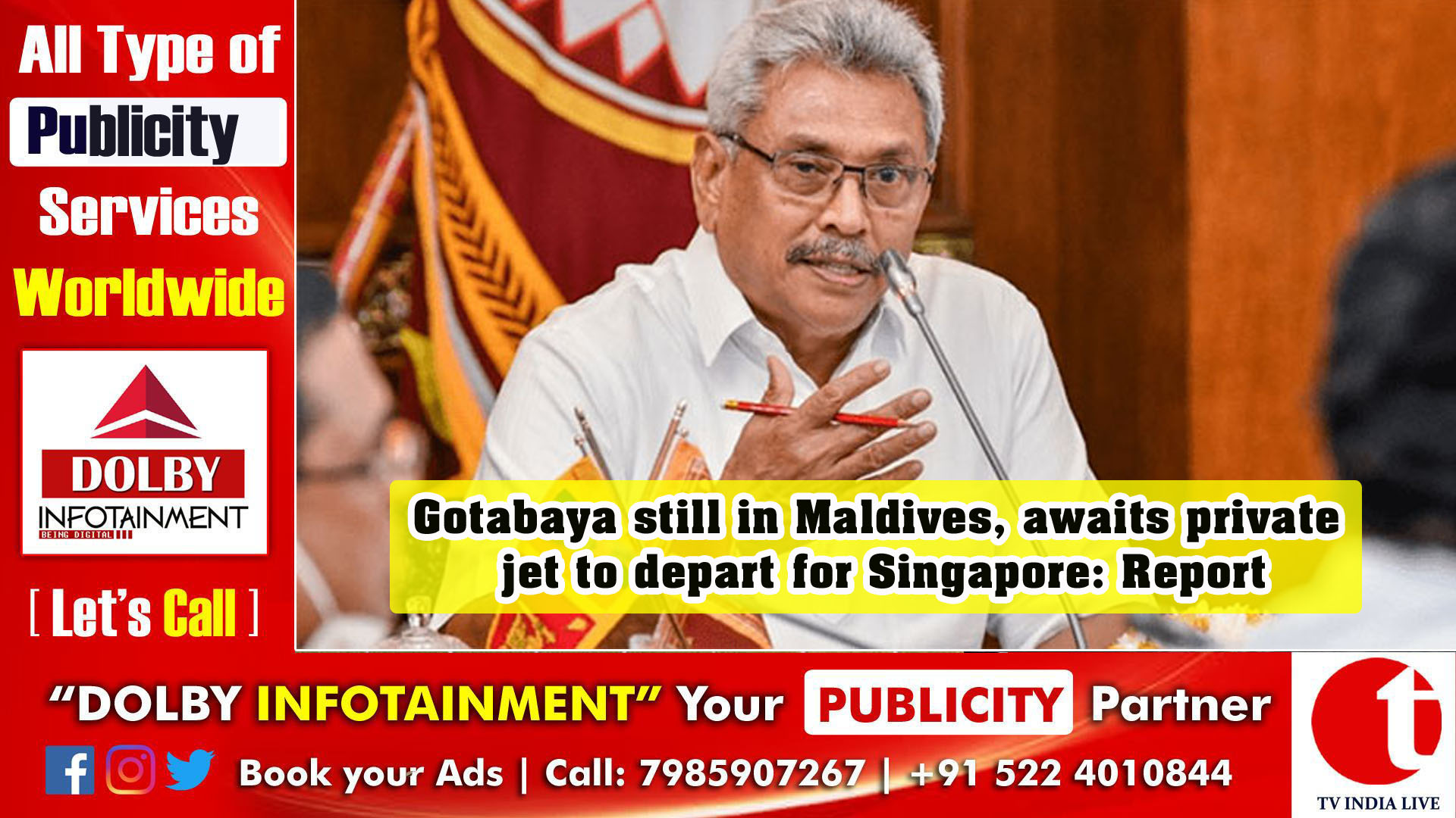 Gotabaya still in Maldives, awaits private jet to depart for Singapore: Report
