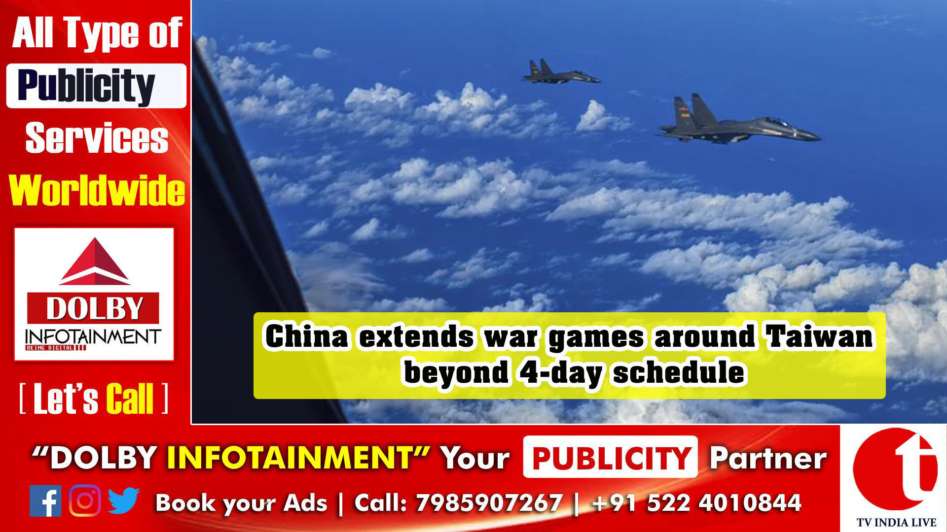 China extends war games around Taiwan beyond 4-day schedule