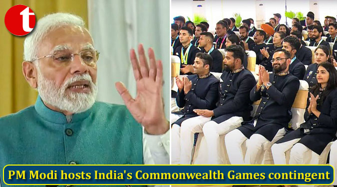 PM Modi hosts India's Commonwealth Games contingent