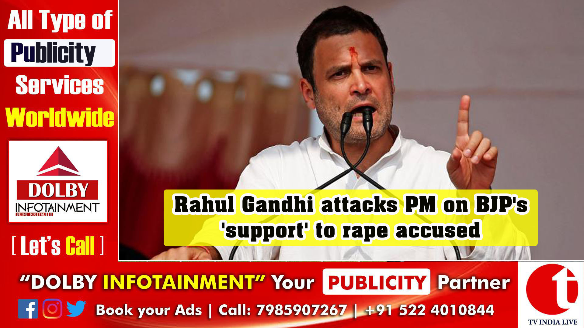 Rahul Gandhi attacks PM on BJP's 'support' to rape accused