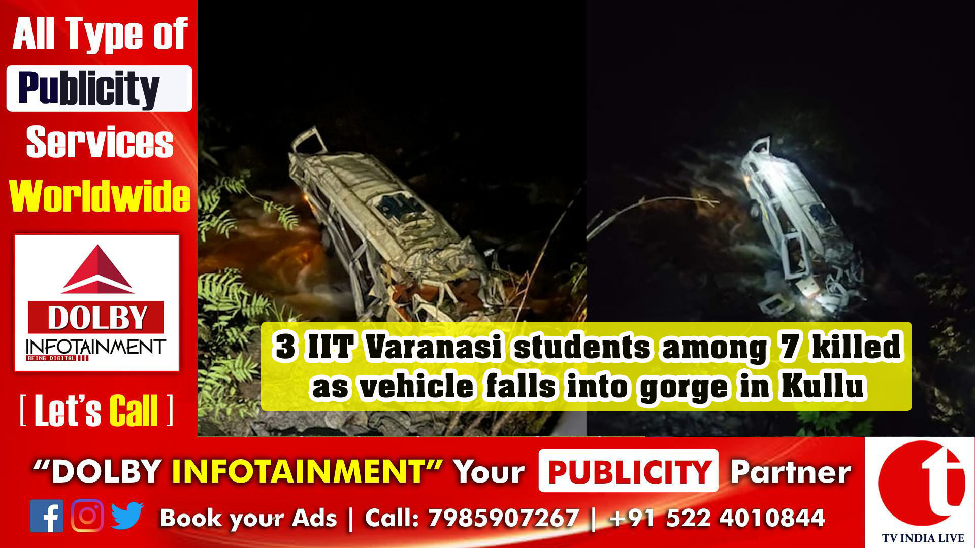 3 IIT Varanasi students among 7 killed as vehicle falls into gorge in Himachal's Kullu