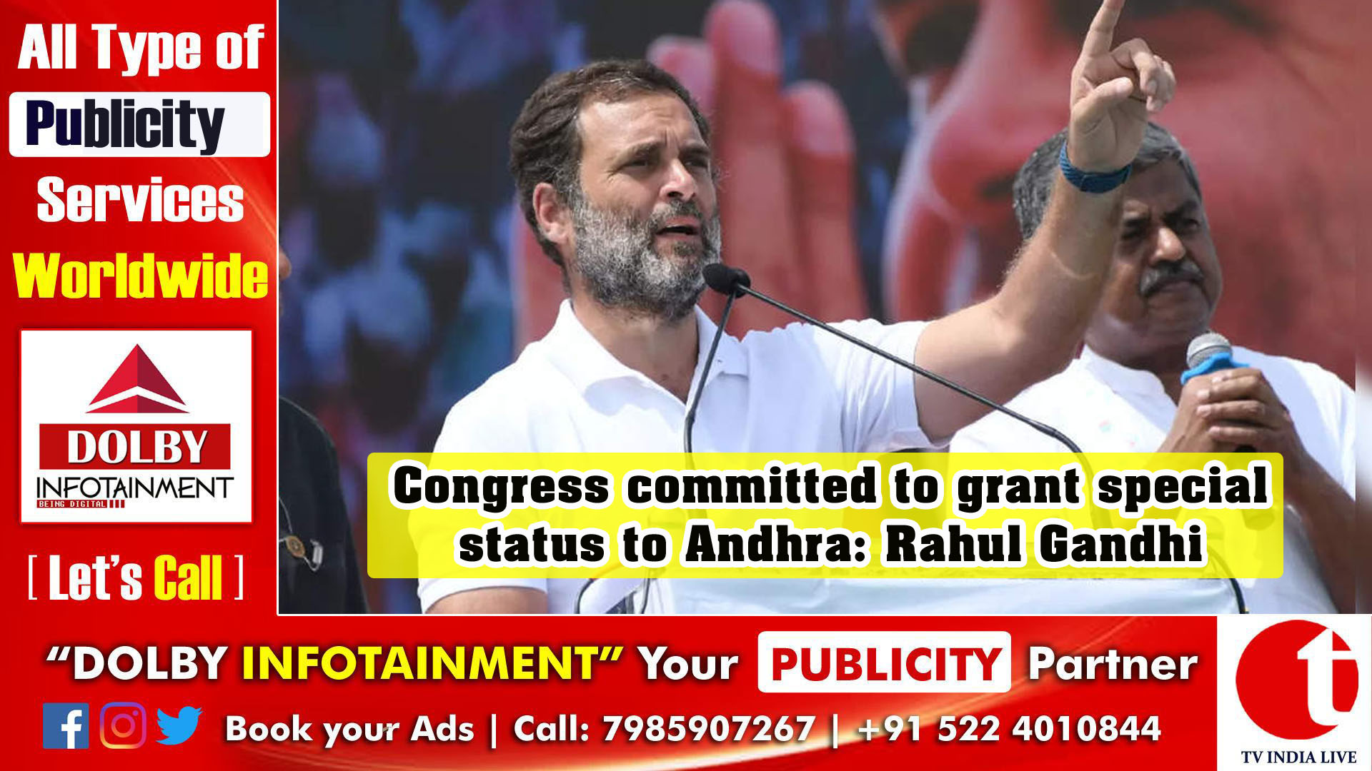 Congress committed to grant special status to Andhra: Rahul Gandhi