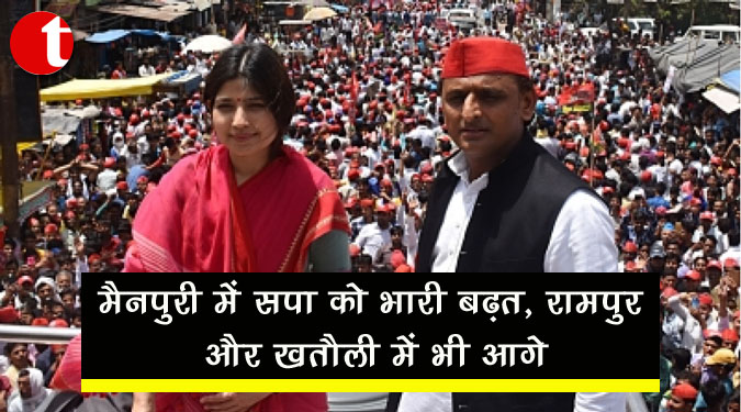 मैनपुरी में सपा को भारी बढ़त, रामपुर और खतौली में भी आगे