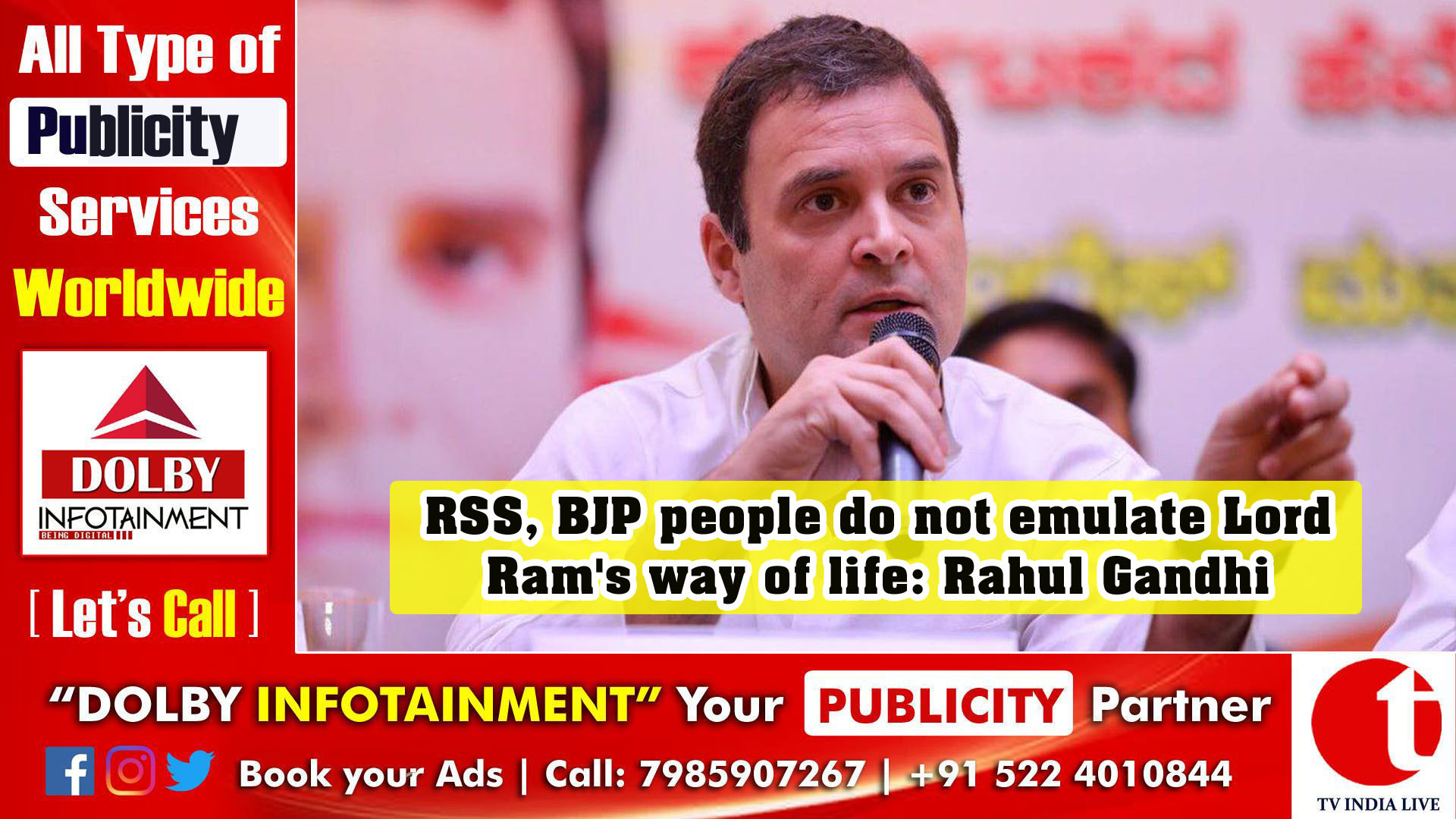 RSS, BJP people do not emulate Lord Ram's way of life: Rahul Gandhi