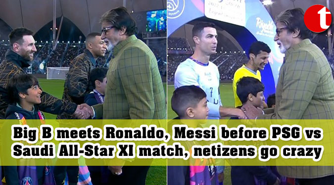 Big B meets Ronaldo, Messi before PSG vs Saudi All-Star XI match, netizens go crazy