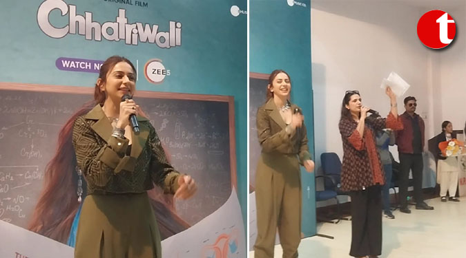 Actress Rakul Preet Singh came to Lucknow for the promotion of film Chhatriwali