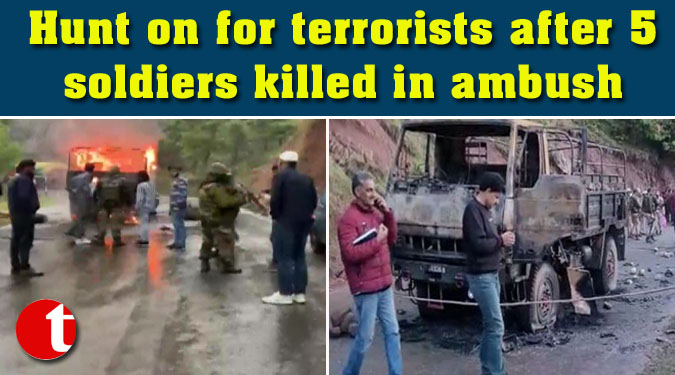 Hunt on for terrorists after 5 soldiers killed in ambush