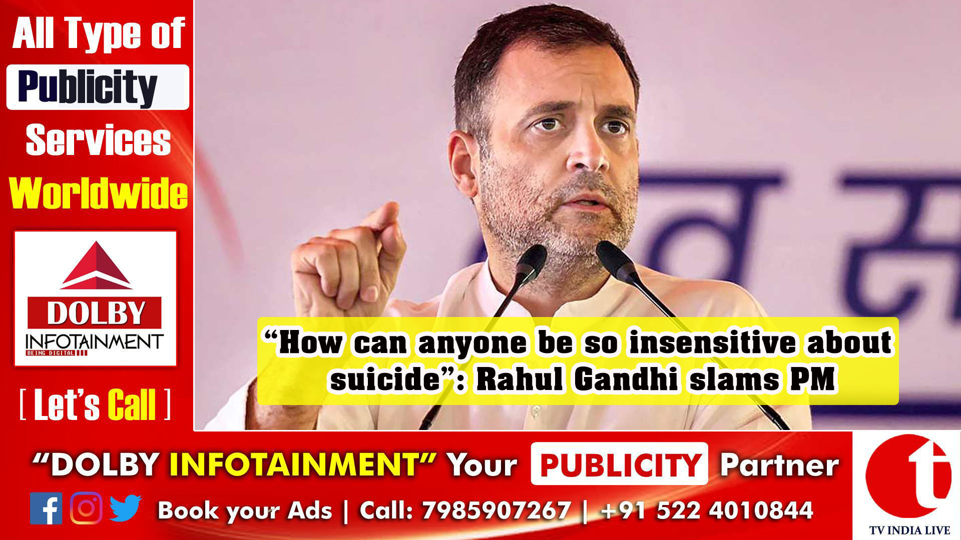 “How can anyone be so insensitive about suicide”: Rahul Gandhi slams PM