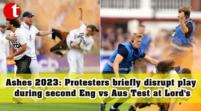 Ashes 2023: Protesters briefly disrupt play during second Eng vs Aus Test at Lord’s