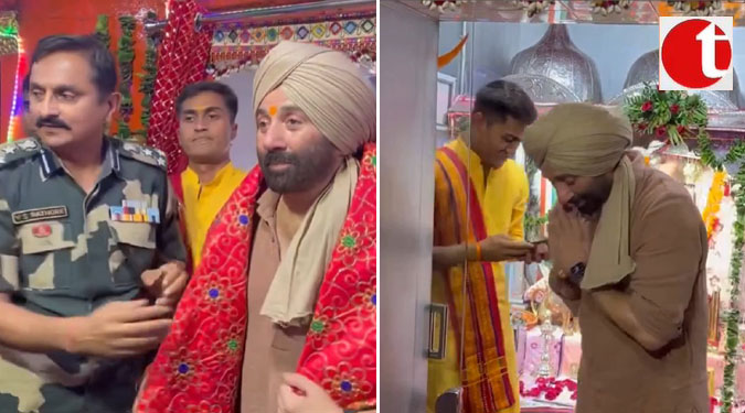 एक्टर सनी देओल पहुंचे तनोट माता के दरबार में, ग़दर २ की सफलता के लिए की प्रार्थना